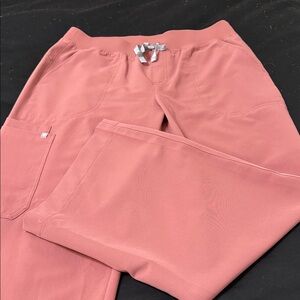 Figs Mauve High waisted Isabel, Wide legged, PETITE Scrub Pants - XL